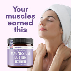 Magnum Solace pump dispensing lotion for easy, mess-free nightly application