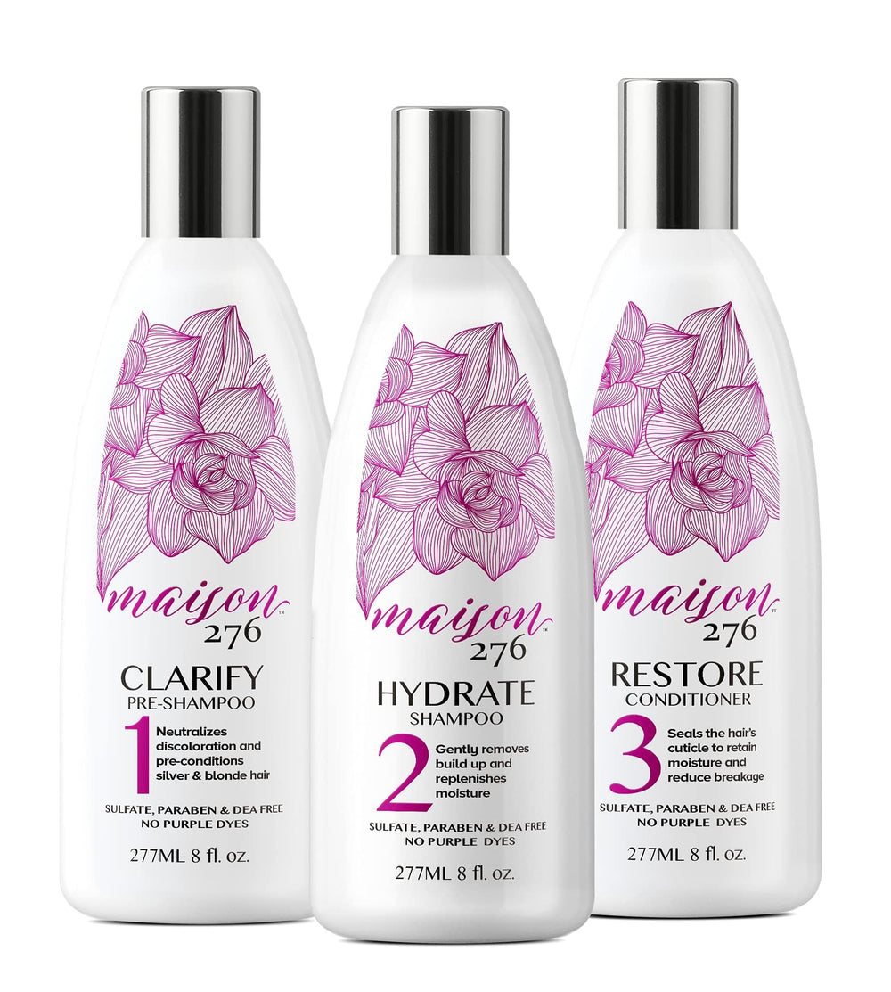 Maison 276 front packaging showing three bottles and clear benefits