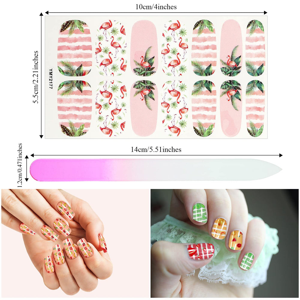 Maitys included glass nail file with stickers for precise edge shaping
