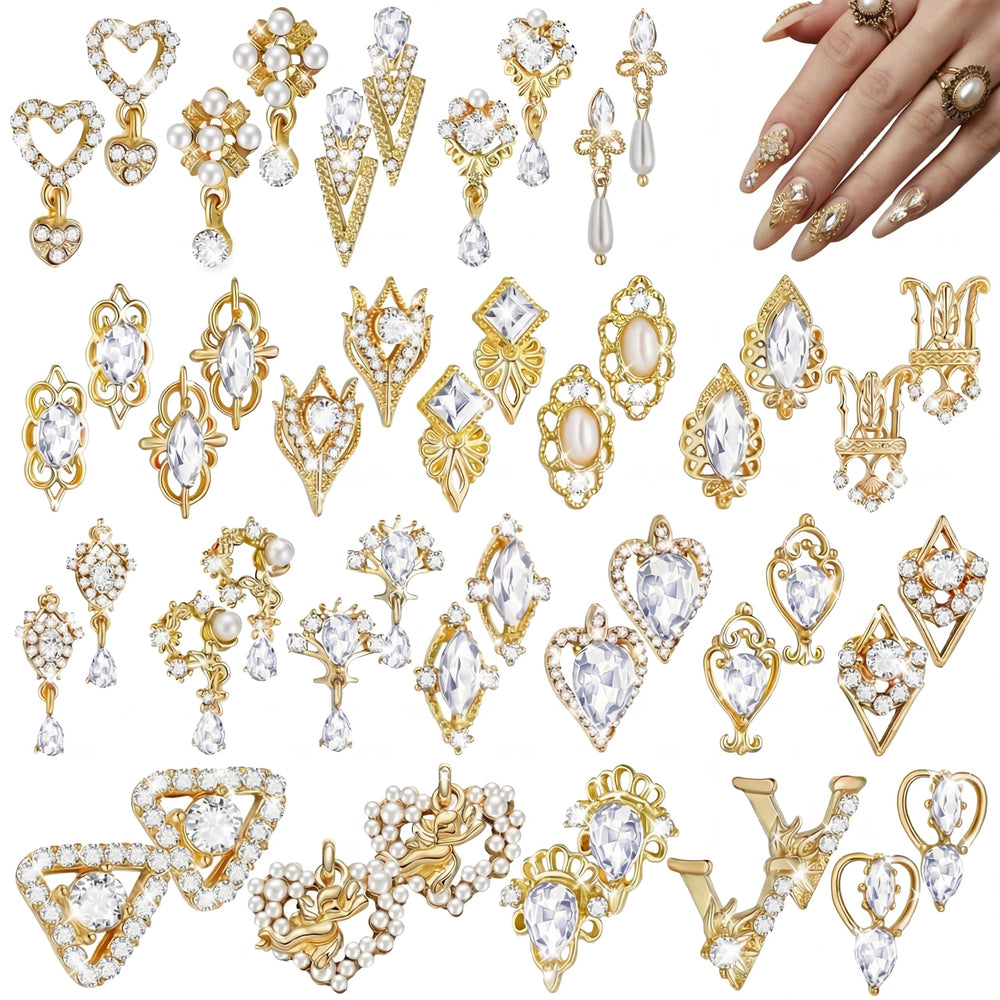 Maitys front packaging showing gold nail charms set and quantity for easy selection