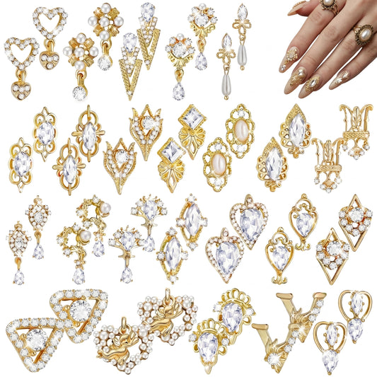 Maitys front packaging showing gold nail charms set and quantity for easy selection
