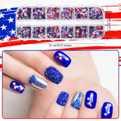 Maitys 12-grid glitter star container showing sparkle accents for nails