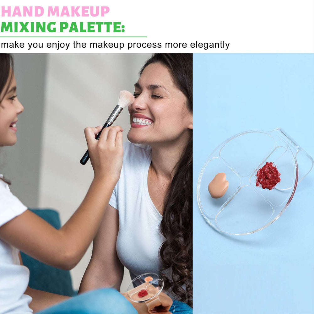 Maitys handheld in use mixing foundation for precise color matching benefit