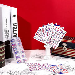 Maitys nail stickers used in a party setting adding cohesive patriotic decoration