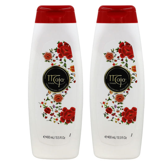 Maja front packaging showing two bottles and clear product identity and benefits