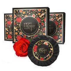 Maja front packaging showing vintage gold and black wrap and elegant presentation
