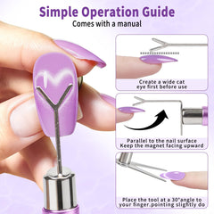 Majeree magnet pen in use creating cat eye effect for fast salon results