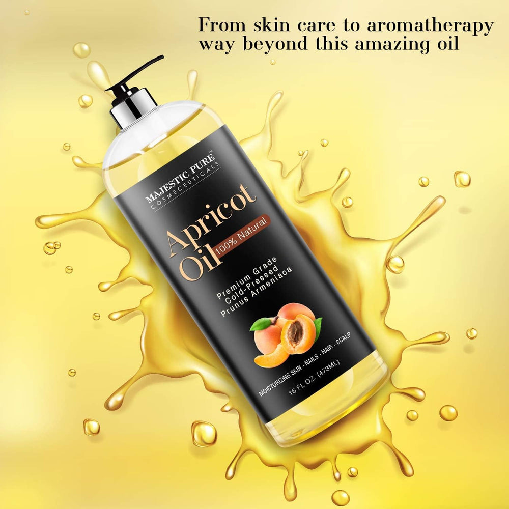 Majestic Pure label close-up highlighting cold-pressed purity benefit