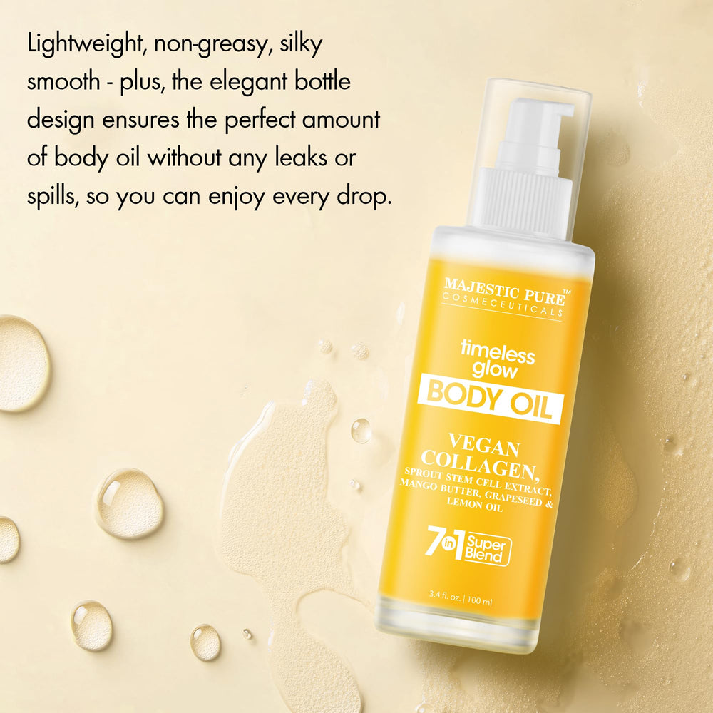 Majestic Pure ingredients spread with grapeseed, jojoba, lemon for brightening