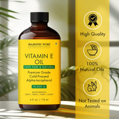 Majestic Pure oil dropping onto hand for easy moisturization benefit