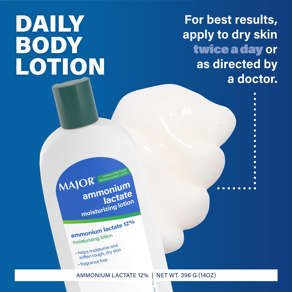 MAJOR lotion applied to hand demonstrating visible softening benefit