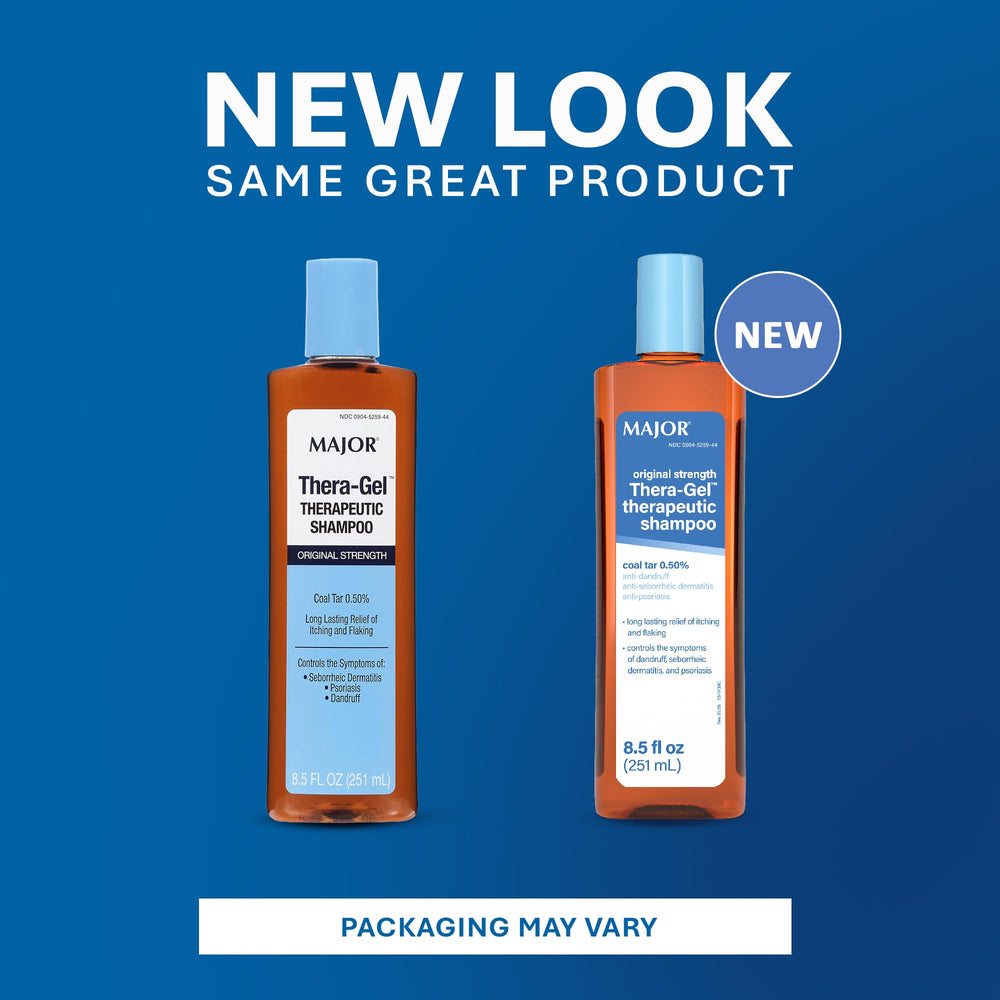 Major Thera-Gel placed on bathroom shelf in a clean setting suggesting daily routine integration