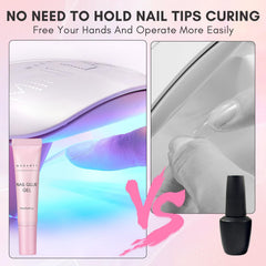 Makartt gel holding rhinestones and beads securely for detailed nail art