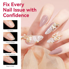 Makartt tips being applied with glue showing easy press-on placement benefit