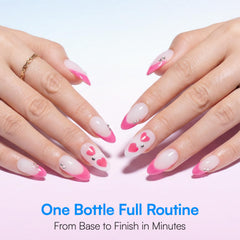 Makartt gel application on nail tip demonstrating strong repair and extension support