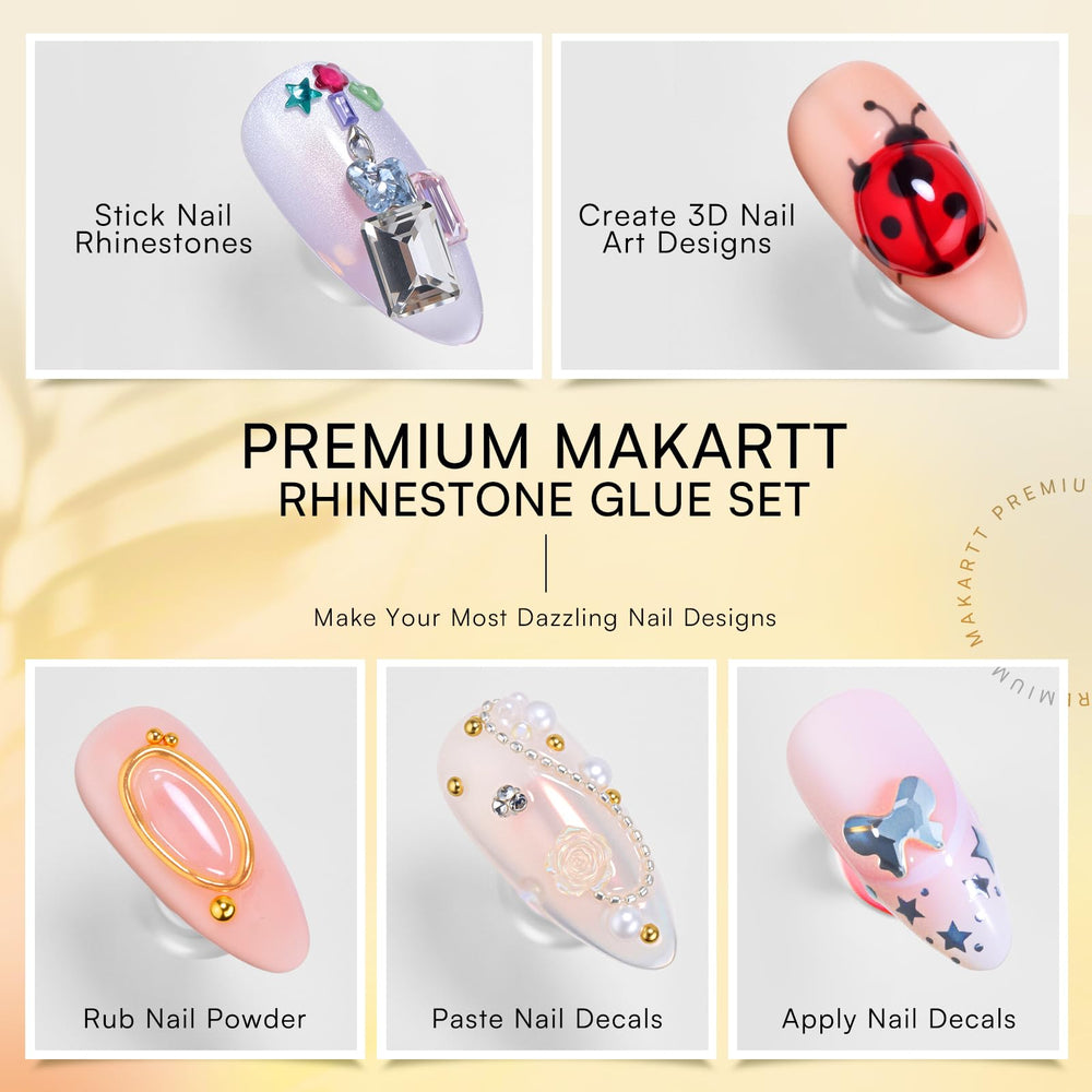Makartt precise placement with fine needle securing tiny rhinestone