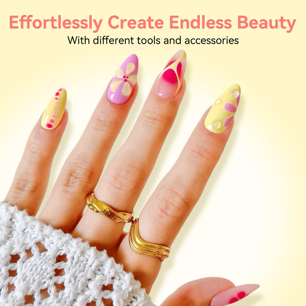 Makartt watercolor floral nail design showing delicate blended hues and creativity benefit