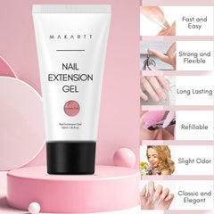 Makartt brush applying gel to tip demonstrating smooth spread and control benefit