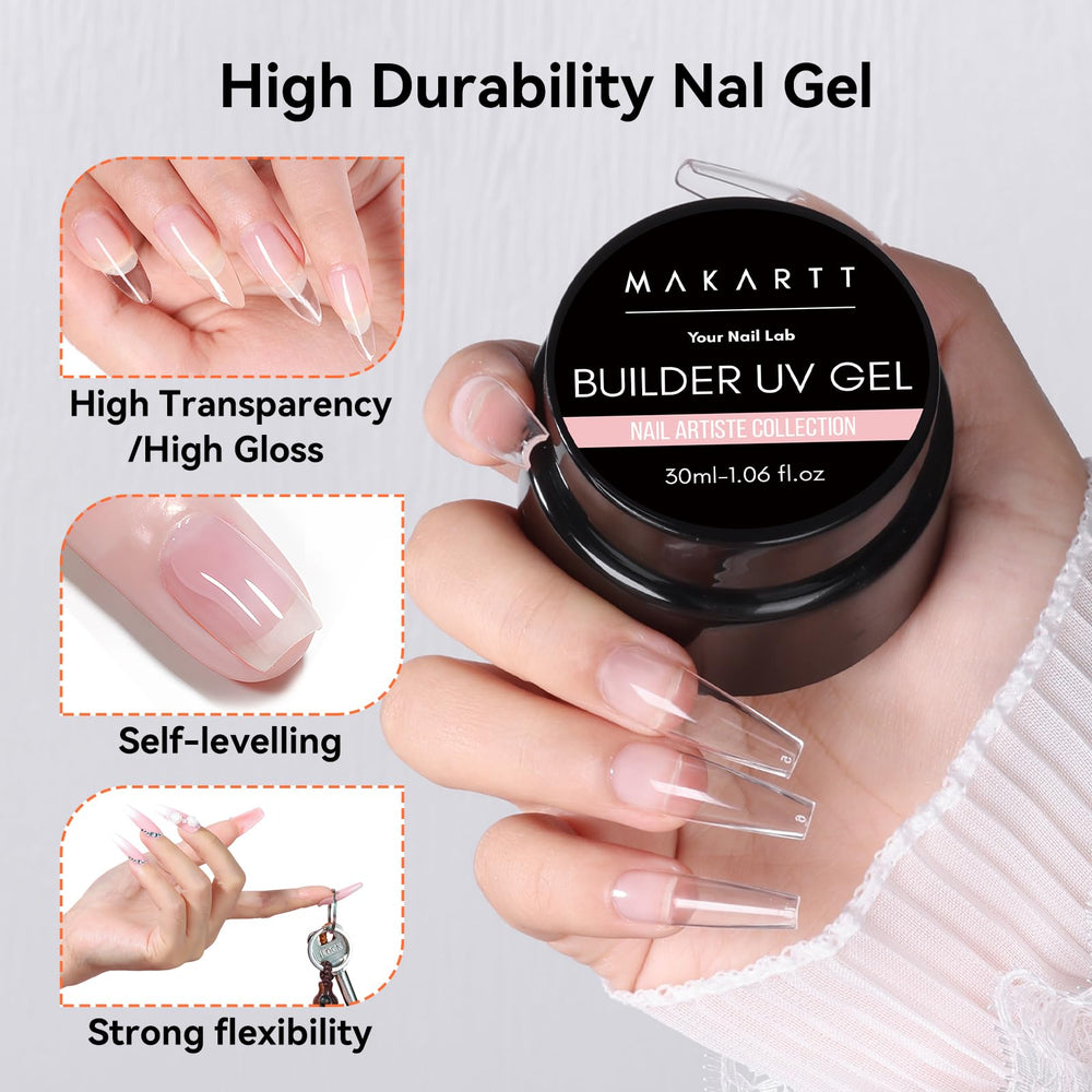 Makartt gel used with nail extension form showing clean edge and strong support