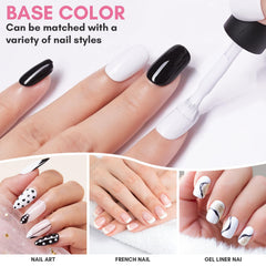 Makartt cured nail closeup demonstrating bright white finish and glossy protection