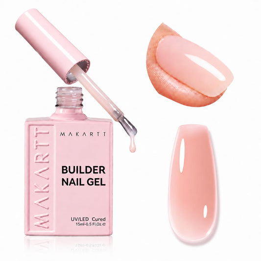 Makartt bottle front view showing compact 15ml builder for at-home convenience