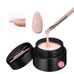 Makartt jar front view showing product label and nude builder gel benefit clear base