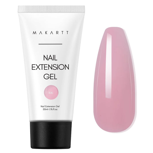 Makartt jar front view showing pink-brown builder gel for durable extensions