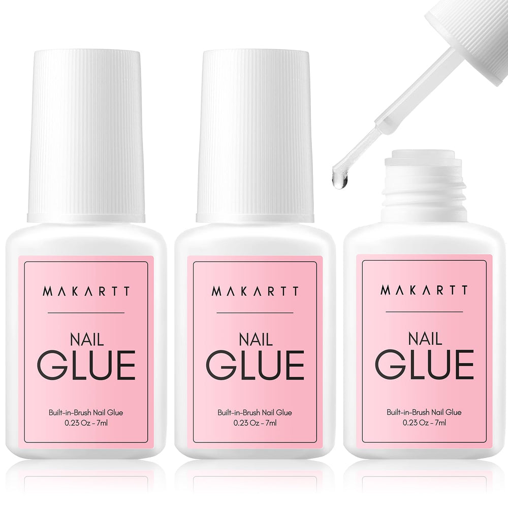 Makartt front packaging showing three 7ml glue bottles and compact kit benefit