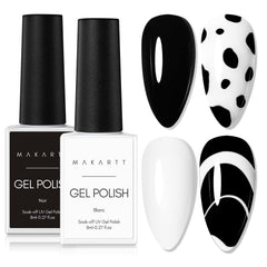 Makartt front packaging showing black and white gel kit, clear presentation and gift-ready