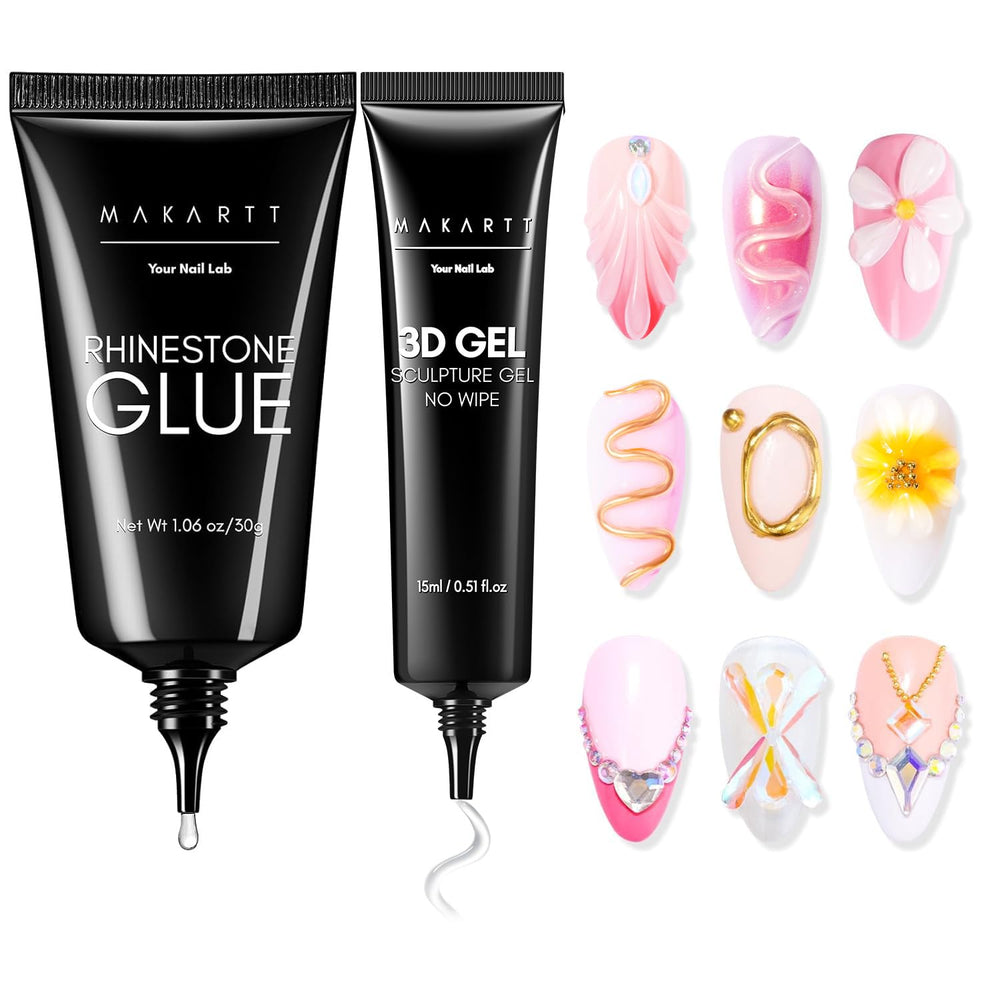 makartt front packaging showing glue gel and 3D kit with professional presentation and clarity