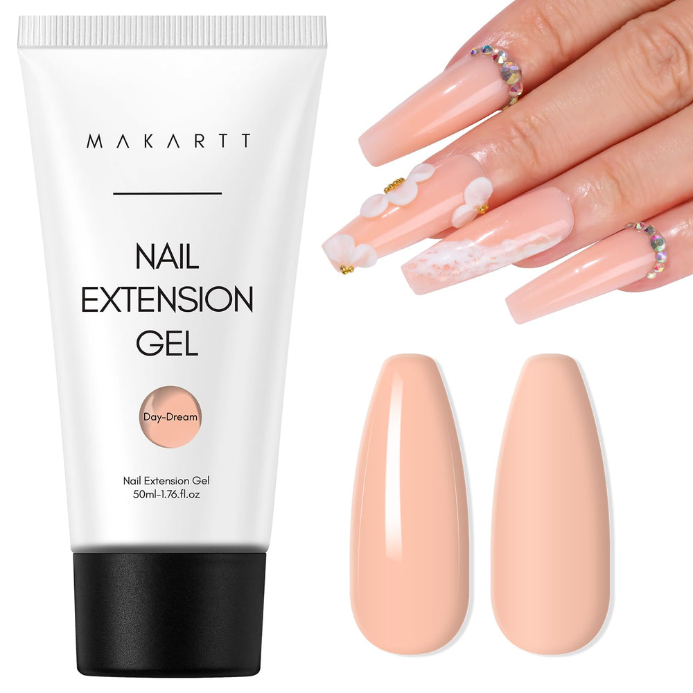 Makartt front packaging 50ml nude gel showing product and benefit of long-lasting wear