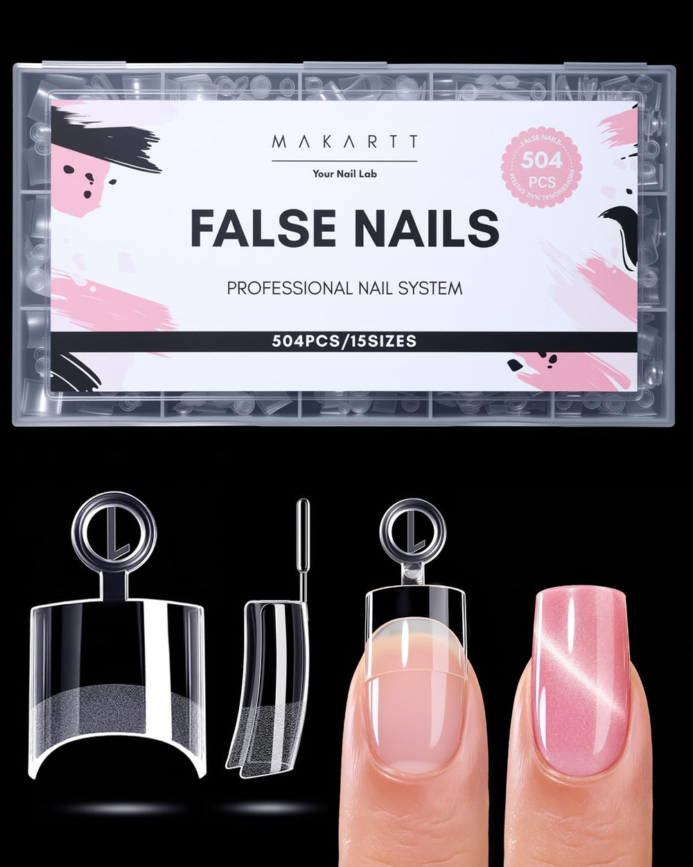 Makartt front packaging of 504 short square tips showing value
