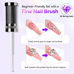 Makartt glue gel drop on nail showing controlled texture and flow