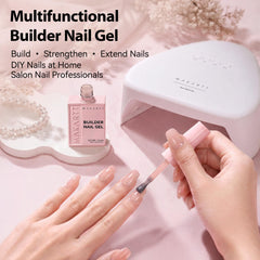 Makartt hand holding coffee with finished nails showing durable, low-odor wear