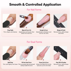 Makartt finished nude gel manicure on hands demonstrating long-lasting natural look benefit