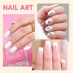 Makartt lifestyle salon hand applying white gel for elegant, salon-quality manicure
