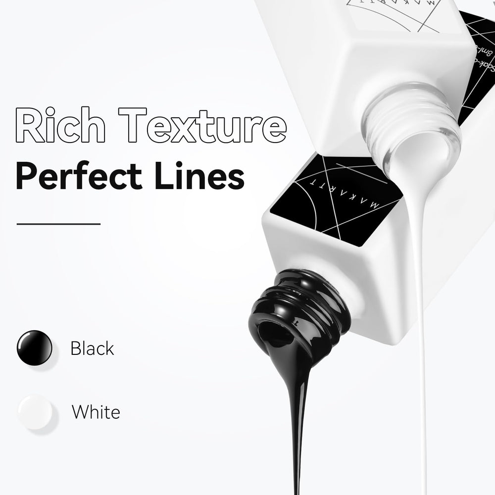 Makartt swatch showing a clean liner stripe on a nail for crisp results