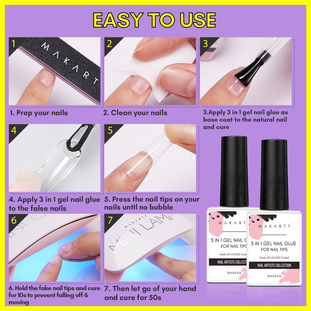 Makartt long wear nail results showing strong durable extensions