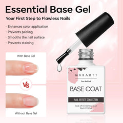 Makartt matte versus glossy swatches on nail tips showing finish options and styling benefits