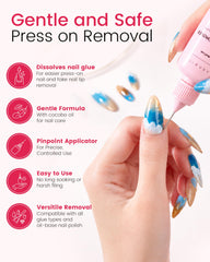 Makartt mini buffer clearing glue residue for a smooth natural nail finish