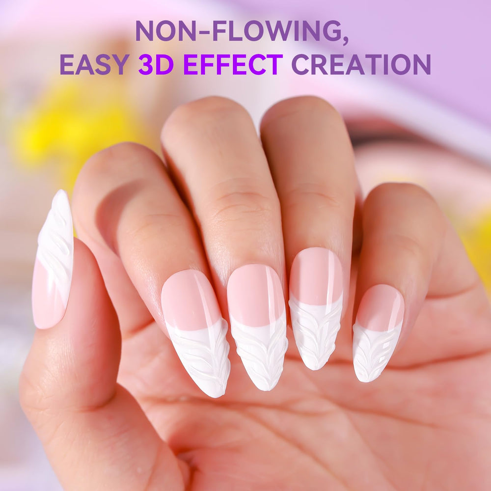 Makartt sculpted nail design rose detail highlighting raised 3D texture