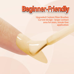 Makartt swatch on nails hand model showing butter yellow color and high gloss