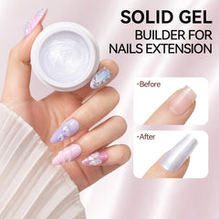 Makartt pearl white jar beside ruler size comparison showing compact 15ml volume for travel and salon use