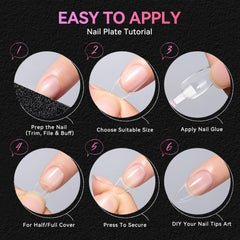 Makartt applying press-on tip demonstrating quick at-home convenience