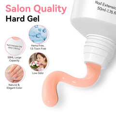 Makartt sculpted extension side view displaying strong hard-gel finish benefit