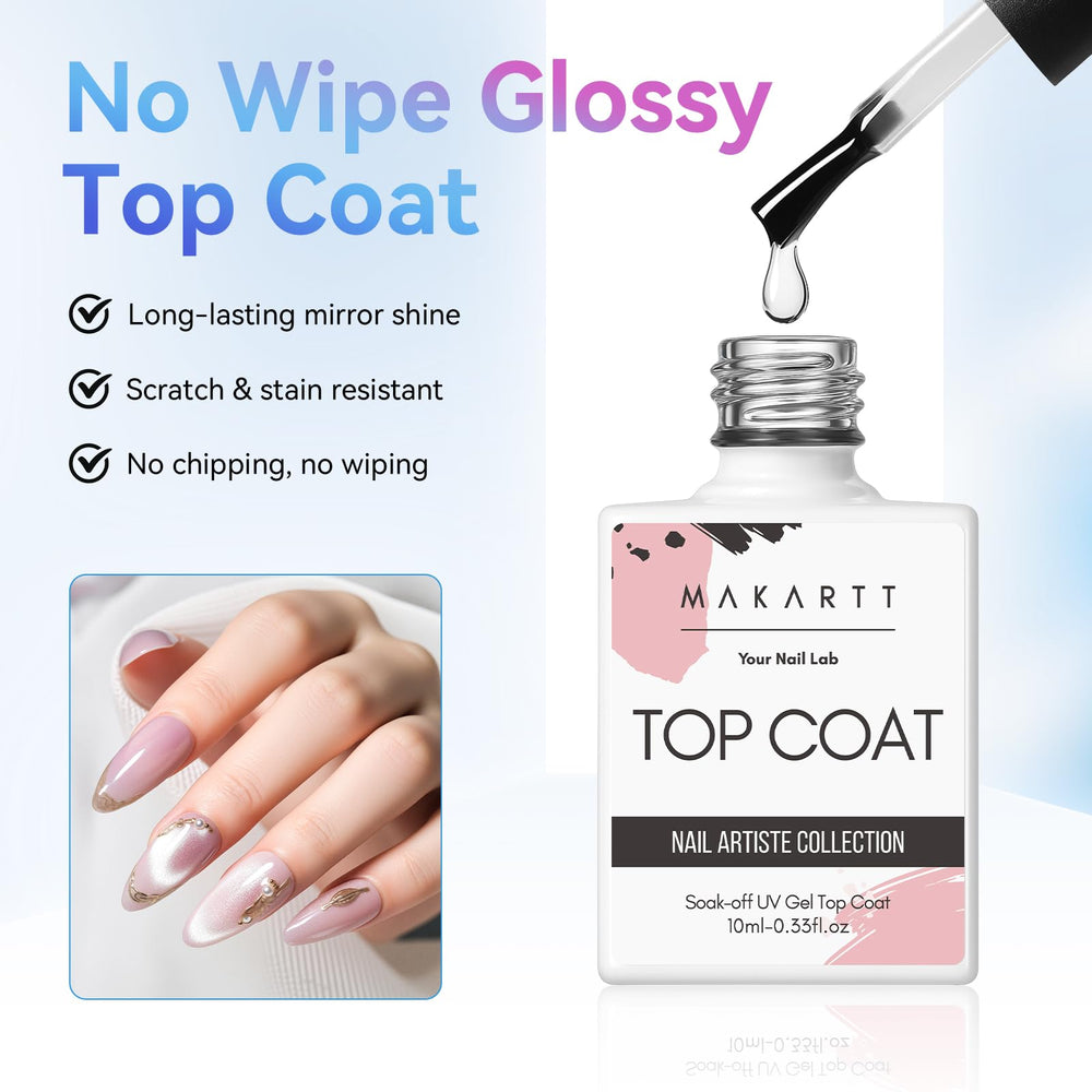 Makartt top coat texture spread showing glossy mirror-like shine