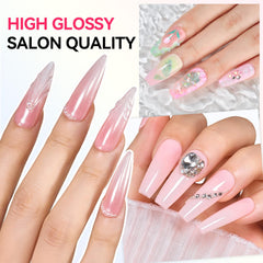Makartt top coat over nail art showing protective glossy seal