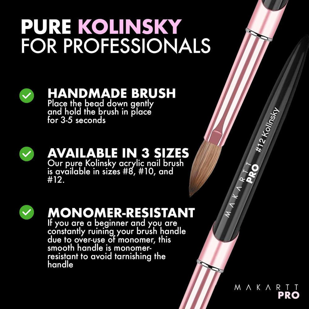 MakarttPro natural Kolinsky bristles texture for better liquid retention