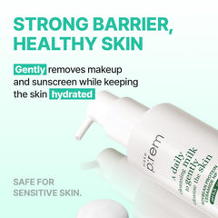 MAKEP:REM soft lather on fingers demonstrating mild cleansing action