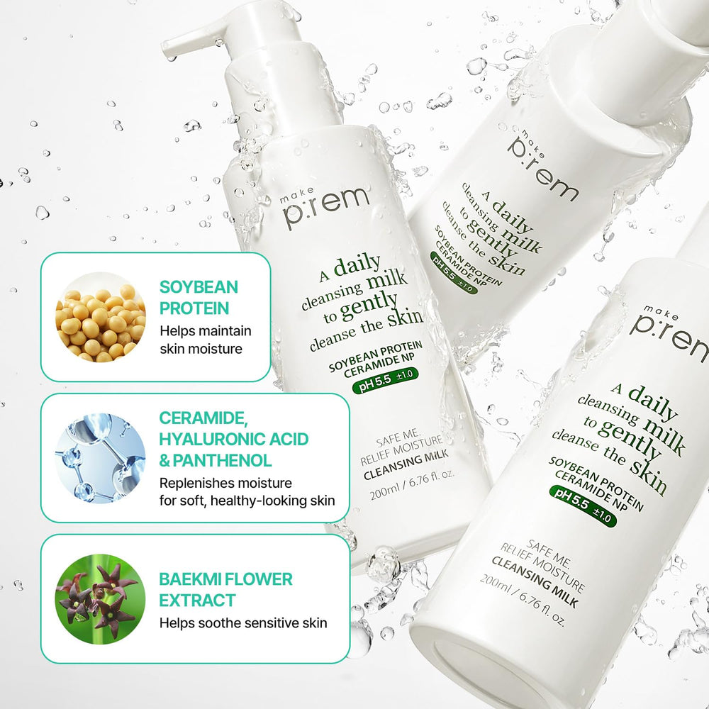 MAKE P:REM rinsed skin close-up demonstrating softened, soothed finish